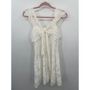 Hello Molly White Mini Dress Off The Shoulder Lace Size XL